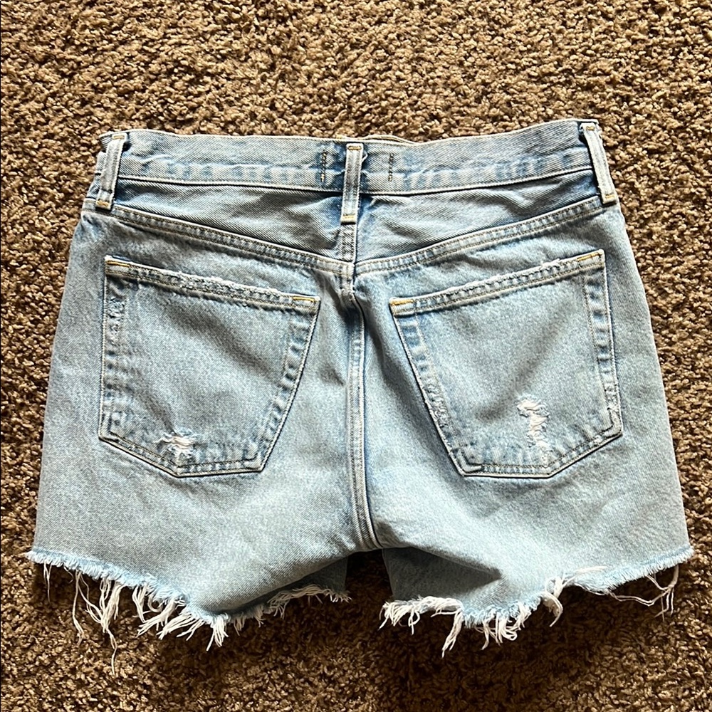 Agolde Distressed Denim Shorts - Picture 2 of 3